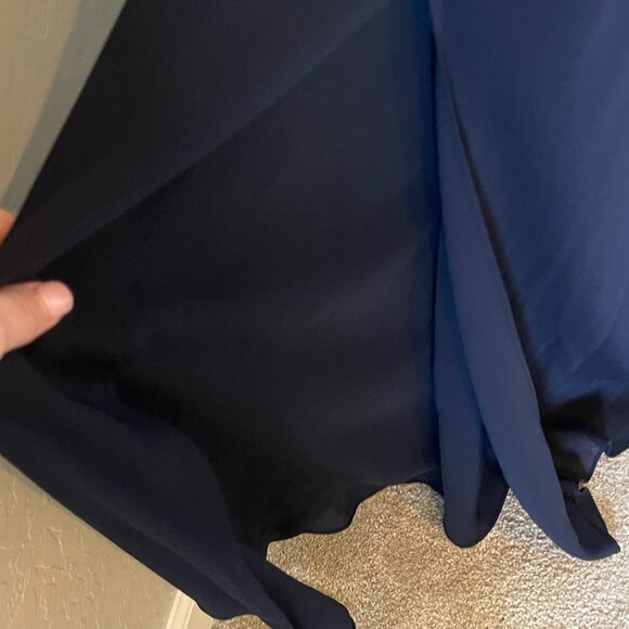 NIKI By Niki Livas Vintage Navy Full Length Low Back Navy Dress - Picture 6 of 6